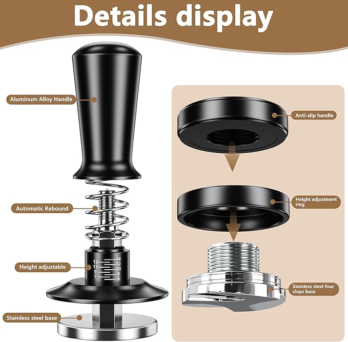 9 Pack Espresso Accessories Kit（Square）,54mm Espresso Tool Kit | Espresso Tamping Station | Coffee Distributor Tamper | WDT Tool | Dosing Funnel | Mother's Day Gift for Espresso Lovers