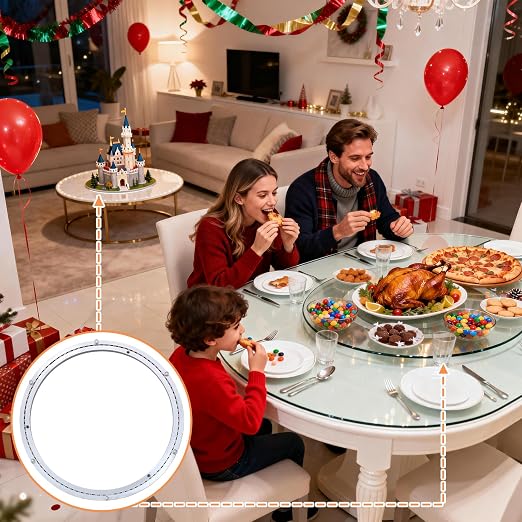TamBee 20 Inch Lazy Susan Hardware Mute Turntable Bearing 450 LBS Load Capacity Heavy Duty Lazy Susan Parts Kit Rotating Ring Mechanism for Dining Tables, DIY Projects(Base Only)