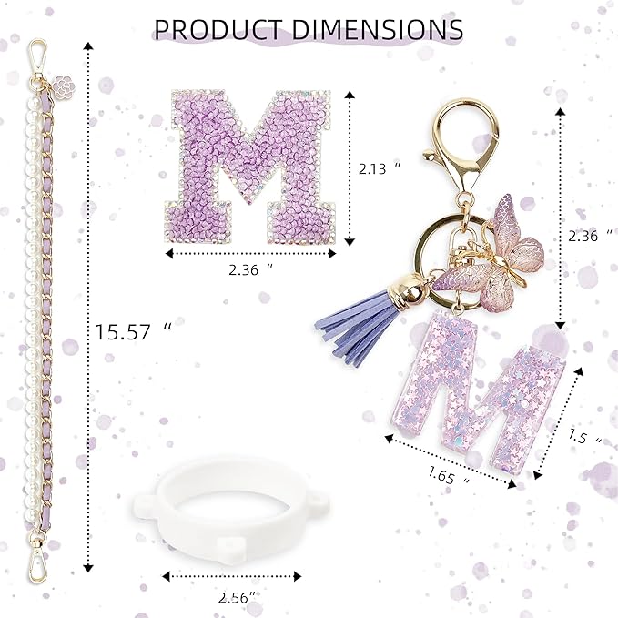 Letter Handle Strap Accessories with Cute Initial Charm Compatible with Owala Water Bottle 24oz 32oz 40oz Owala Kids