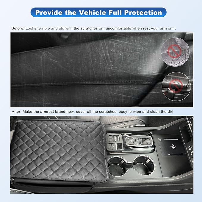 CDEFG 2023-2025 Pilot Center Console Cover for 2023-2025 Honda Pilot/2024-2026 Ridgeline/ 2024-2026 Passport Armrest Cover Middle Console Pad Arm Rest Cushion 2025 Pilot Hybrid Accessories