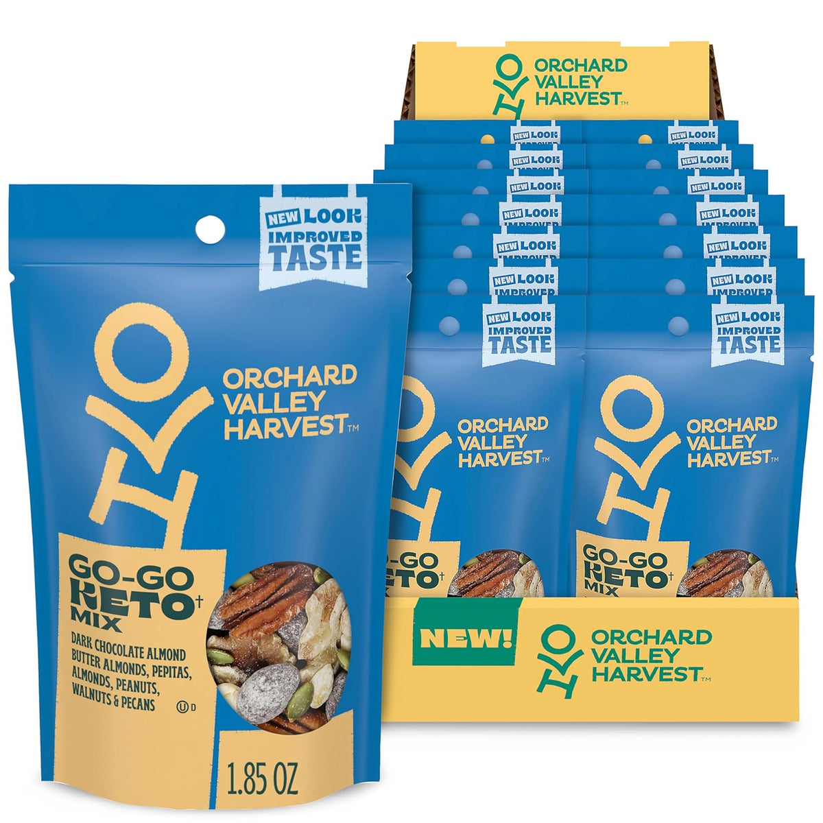 Orchard Valley Harvest Antioxidant Mix, 1 Ounce Bags (Pack of 15), Almonds, Cranberries, Blueberries, Cashews, and Pepitas, Non-GMO, No Artificial Ingredients, Healthy Snacks for Adults