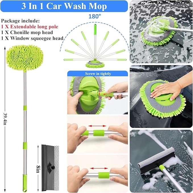 AUTODECO 42Pcs Car Wash Detailing Kit Cleaning Set with Foam Gun Sprayer, Long-Handle Brush, Collapsible Bucket, Large Wash Mitt, Towels, Complete Interior & Exterior Car Washing Supply Set (Blue)