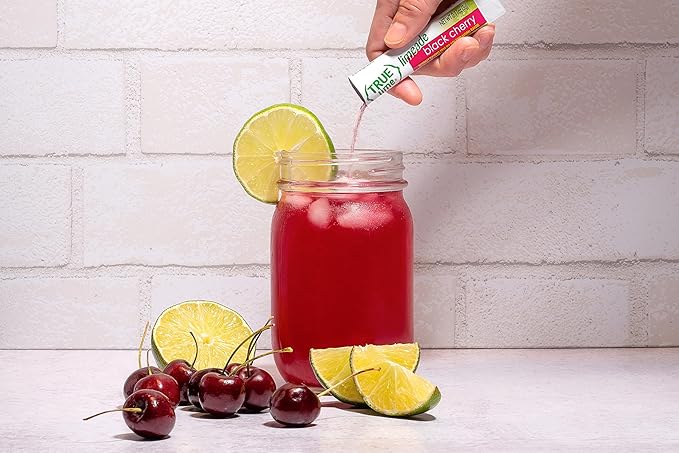 TRUE LIME Black Cherry Limeade Drink Mix (10 Packets) | Made from Real Limes | No Preservatives, No Artificial Sweeteners, Gluten Free | Water Flavor Packets & Water Enhancer with Stevia