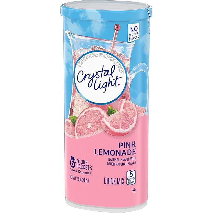 Crystal Light Pink Lemonade Drink Mix, 12-Quart 2.9-Ounce Canister (Pack Of 6)