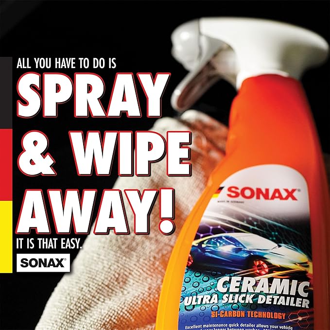 SONAX Ultimate Car Detailing Kit | 11-Piece Complete Car Care Set | Car Wash Shampoo, Wheel Cleaner, Tire Gloss Gel, Ceramic Detailer, Dashboard & Glass Cleaner | Microfiber Towels, Wash Mitt & Bucket