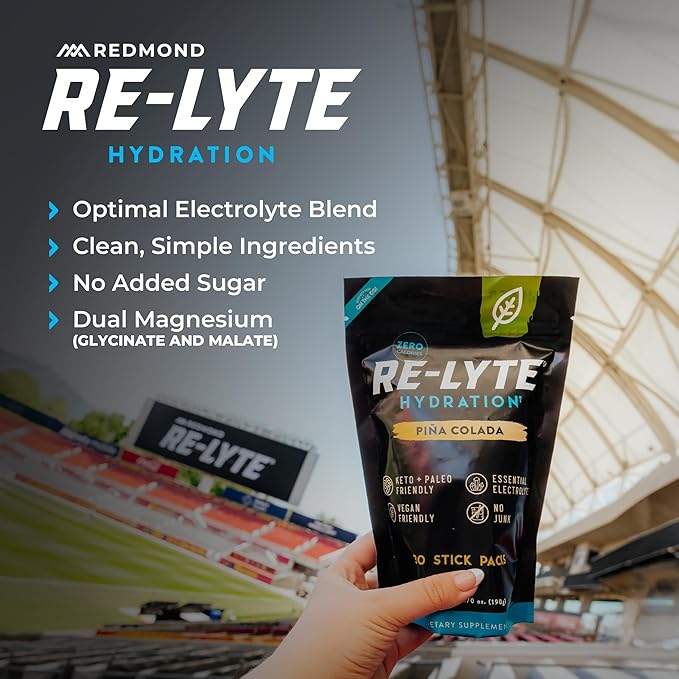 REDMOND Re-Lyte Hydration Electrolyte Powder Mix (Pina Colada), 30 Stick Packs