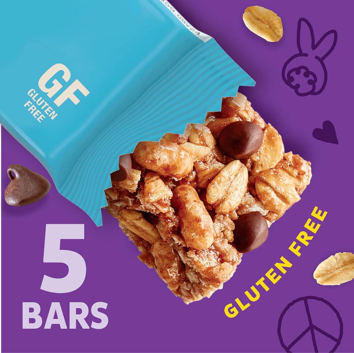 Annie's Gluten Free Chewy Granola Bars, Double Chocolate Chip, 5 Bars, 4.9 oz