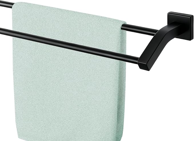 Alise Double Towel Bar, 28 Inch Towel Rack for Bathroom Wall Mounted, SUS304 Stainless Steel Bathroom Towel Holder Joining Process Towel Rail for Bathroom,Matte Black
