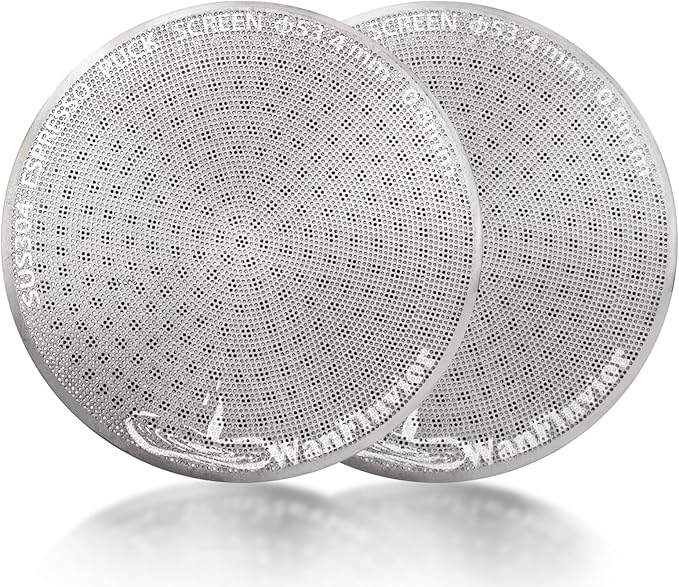 2 Pack 53.3mm Espresso Puck Screen, Reusable 0.8mm 150μm Ultra Thin Stainless Steel Coffee Filter for Espresso 54mm Portafilter Filter Basket