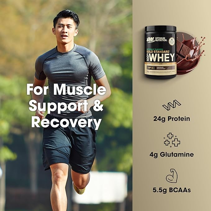 Optimum Nutrition Gold Standard 100% Whey Protein Powder, Naturally Flavored Chocolate, 15 Servings (Packaging May Vary)