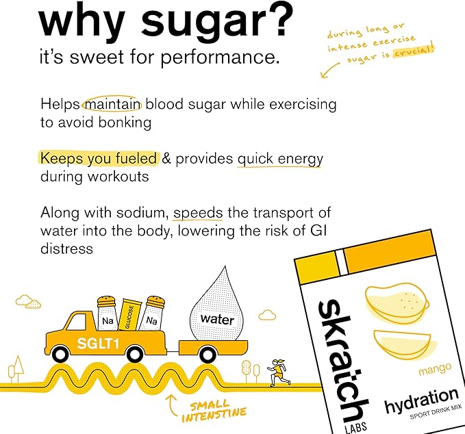 Skratch Labs Hydration Sports Drink Mix Packets – Real‑Fruit Electrolyte Powder for Fast Hydration & Endurance | Mango | 20 Pack | Vegan, Non‑GMO, Clean Ingredients