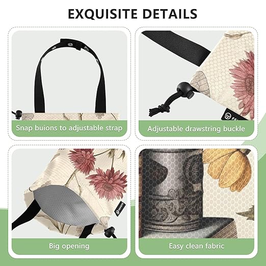 ALAZA Hanging Car Trash Bags Garbage Bag Trash Can for Back Seat Small Flower Book Washable Storage Bag Retractable 2 Pack