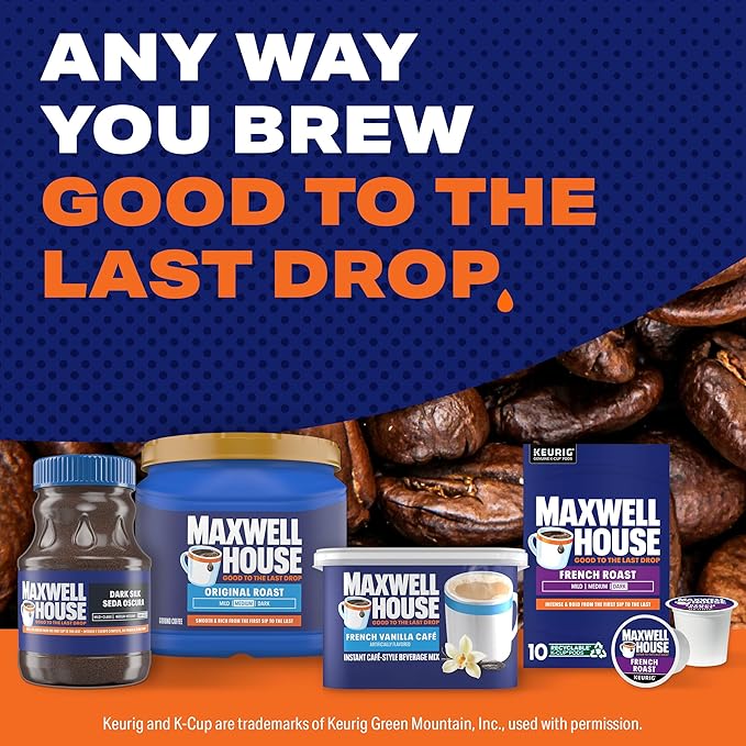 Maxwell House Instant Cafe-Style Beverage Mix, Easy to Prepare, 1 Canister, for Quick Morning Coffee or Afternoon Treat, French Vanilla Cafe, Kosher Dairy, 8.4 oz
