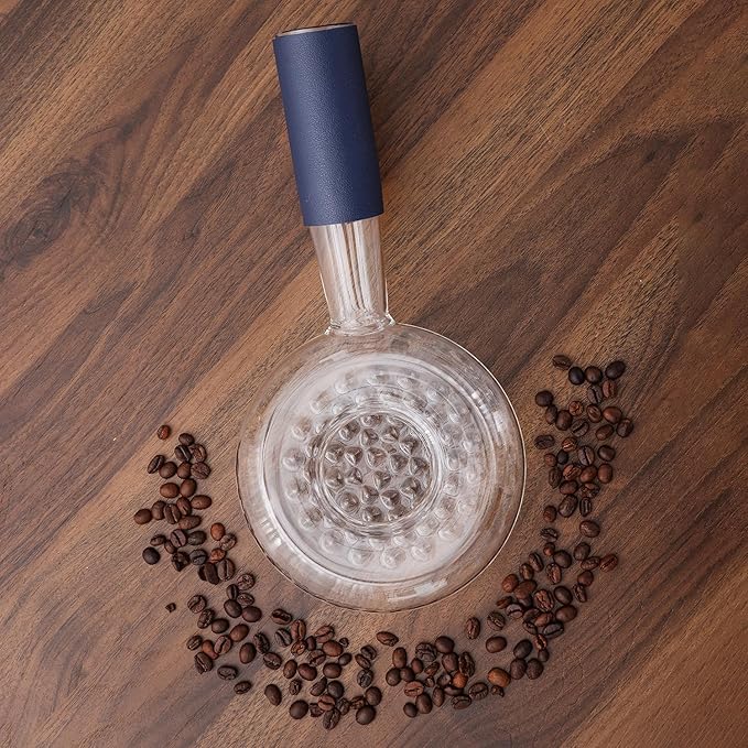 Portable glass coffee bean roaster - High borosilicate glass manual home coffee roasting kit, suitable for small batch roasting of nuts and coffee beans, stove-safe (11.8 * 5.9 * 3.5)