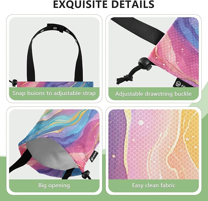 ALAZA Hanging Car Trash Bags Garbage Bag Trash Can for Back Seat Small Rainbow Starry Sky Washable Storage Bag Retractable 2 Pack