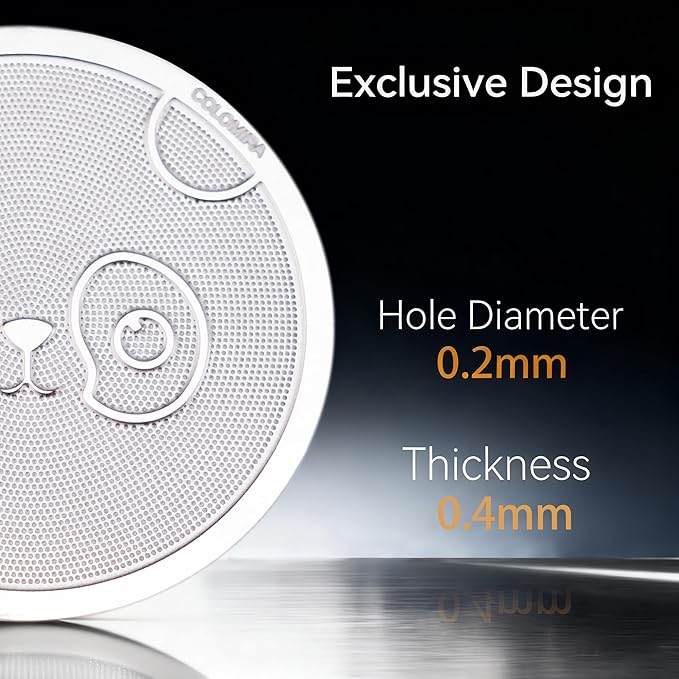 51mm Espresso Puck Screen, 0.4mm Ultra Thin Espresso Puck, Metal Reusable Coffee Filter for 51mm Espresso Portafilter Basket - 316 Stainless Steel(Panda)