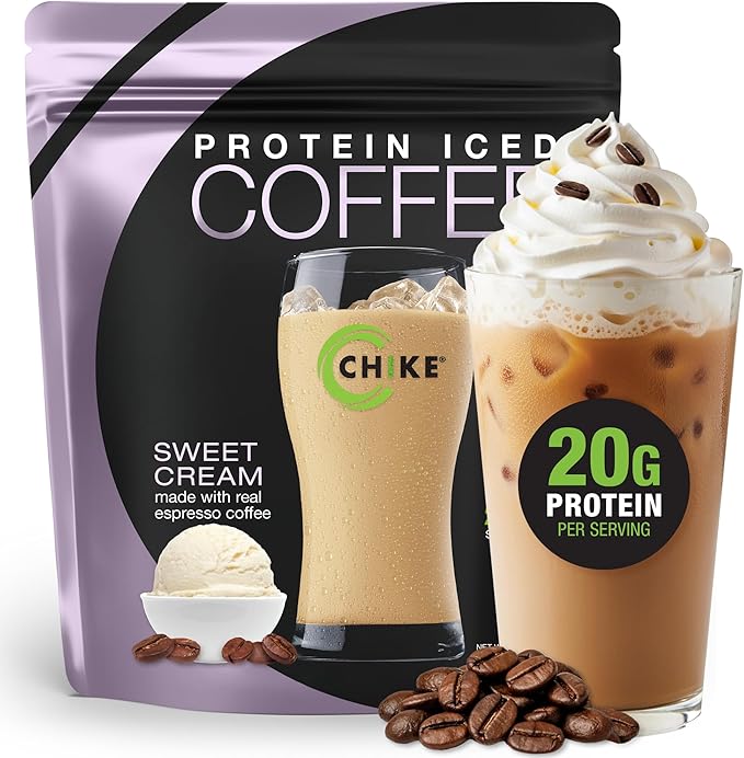 Chike Sweet Cream High Protein Iced Coffee, 20 G Protein, 2 Shots Espresso, 2 G Sugar, Keto Friendly and Gluten Free, 14 Servings (17.8Ounce)