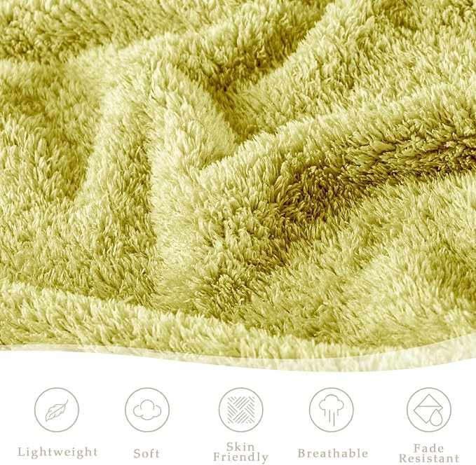 Exclusivo Mezcla Fleece Twin Size Bed Blanket, Ultra Soft, Lightweight and Fuzzy Light Green Blanket for Women, Home Decor, 60x80 Inches