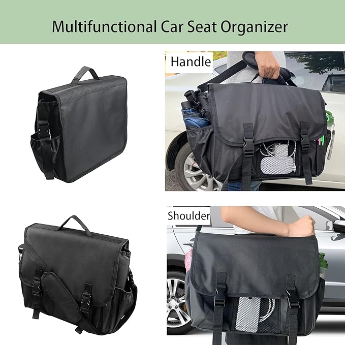 Car Front Seat Organizer for Law Enforcement – Portable Passenger Seat Storage with Laptop & Tablet Holder, Stabilizing Straps, and Car Office Organizer for Trucks, Black