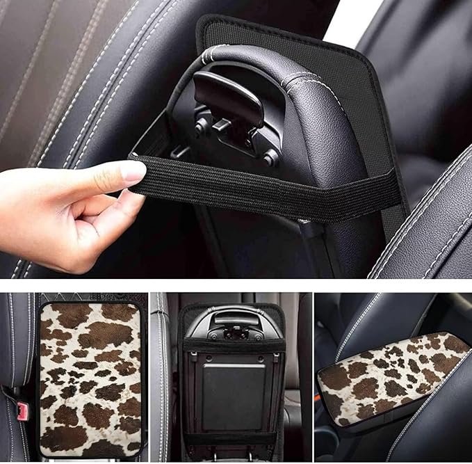 Mintutlipy Colorful Tie-Dye Automotive Center Console Cover Car Storage Box Mat Soft Breathable Car Armrest Cushion Protector
