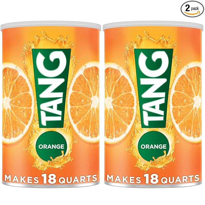 Tang Orange Naturally Flavored Powdered Soft Drink Mix, 2 ct Pack, 58.9 oz Canisters