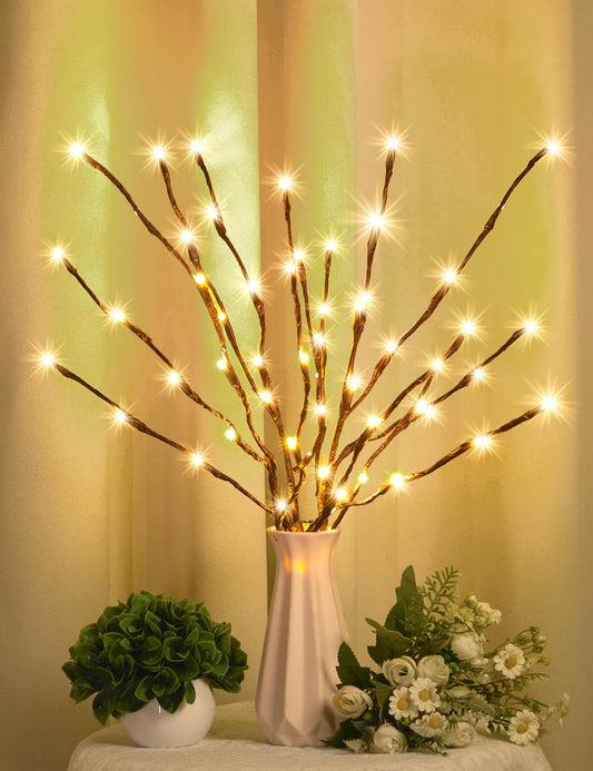 Brightown Lighted Branches - 60 LED Twig Pathway Lights, 3 Pack, 24 Inch, Warm White, Plastic, Model 124-14