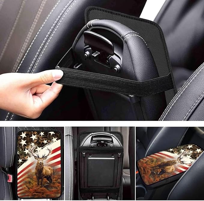 Biyejit Car Center Console Armrest Cushion Cover Pad Car Interior Decor Accessories Universal Fit for Sedan, Truck, SUV