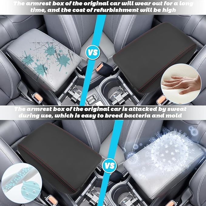 SHAOHAO for 2025 Subaru Forester Center Console Cover for 2025 Subaru Forester Accessories (Base/Premium/Sport/Limited/Touring) Car Armrest Cover Anti-Scratch Middle Lid Leather Cover
