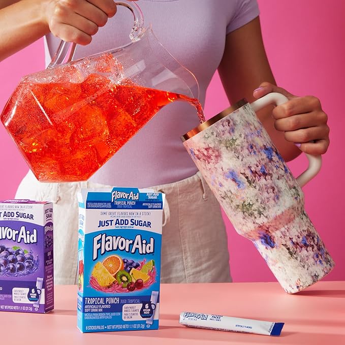 Flavor Aid Tropical Punch Unsweetened Drink Mix Pitcher Packets, 2 Quart (6 Sticks), 72 Count
