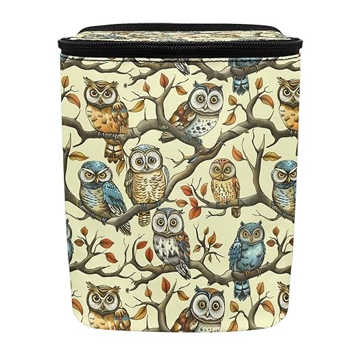 Cute Owl Car Trash Can Leak Proof Hanging Garbage Bin for Back Seat Easy to Install Vehicle Trash Can Hanging Fashion Auto Interior Universal Fit Truck Automotive Most Cars