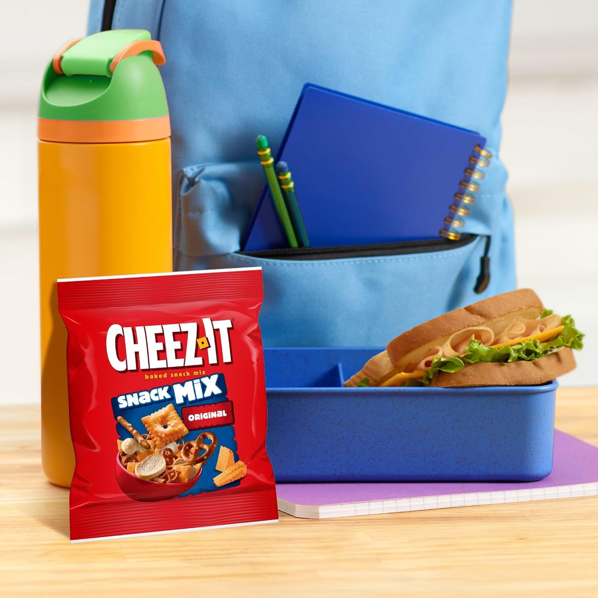 Cheez-It Snack Mix, Office and Kids Snacks, Classic, 9oz Box (12 Packs)