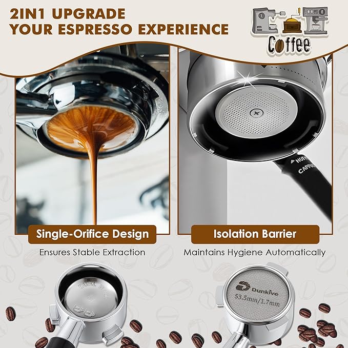 54mm Dual Wall Filter Basket, 53.3mm Puck Screen & 54mm Espresso Dosing Funnel Compatible with Breville BES860XL/11.41 Barista Express, Stainless Steel Portafilter Basket & Lower Shower Screen