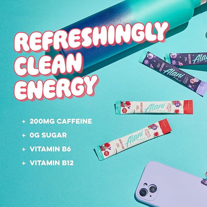 Alani Nu HAWAIIAN SHAVED ICE, Energy Sticks Drink Powder, 200mg Caffeine, Pre Workout Performance with Antioxidants, On-The-Go Drink Mix, Biotin, B Vitamins, Zero Sugar, 5 Calories, 10 Pack