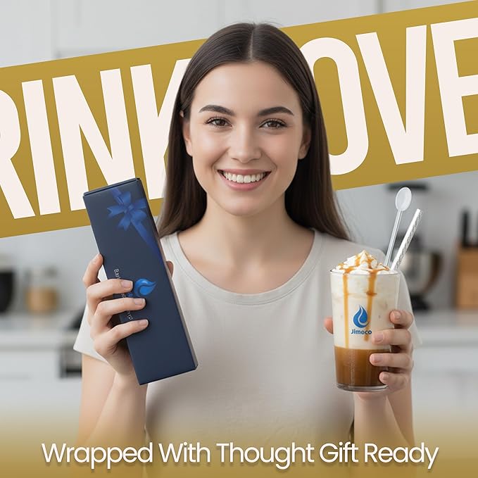 Jimoco Barista Set – Torani Lime, Strawberry & Blue Raspberry Syrups (25.4 oz Each) with 3 Jimoco Syrup Pumps, Reusable Cups, Straws & Stirrers – Coffee, Italian Soda & Cocktail Flavoring Kit