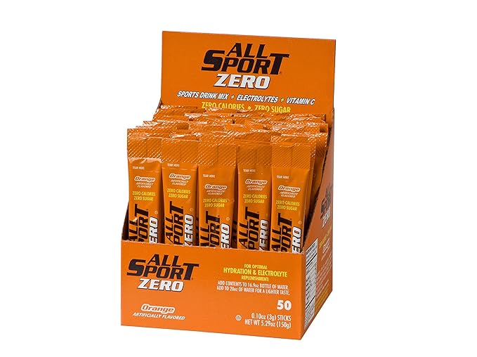 All Sport Powder Hydration Sticks, Zero Calorie, Performance Electrolyte Drink Mix, Sugar Free, Orange, 50 Ct box
