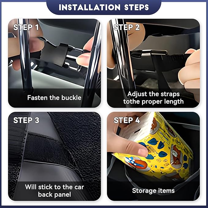 Car Trunk Organizer, Backseat Hanging Large Storage with Adjustable Straps,Waterproof PVC Collapsible Cargo Bag, Car Interior Accessories for Auto SUV MPV (Gray)