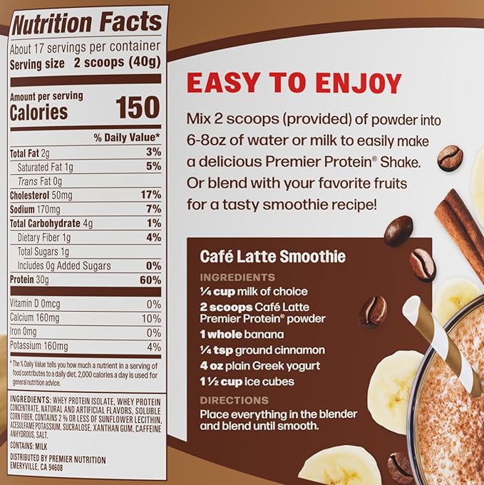 Coffee Lovers Bundle: Premier Protein Caramel Macchiato Protein Shake + Café Latte Protein Powder