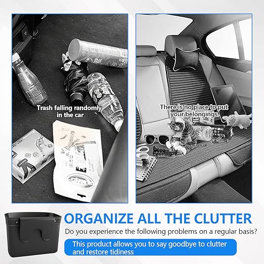 vvag Car Trash Can,Mini Vehicle Trash Bin Organizer with 20pcs Plastic Trash Bags,Leak-Proof Small Garbage Bin for Auto Vehicle, Car Door & Back Seat,Portable for Home Office Travel