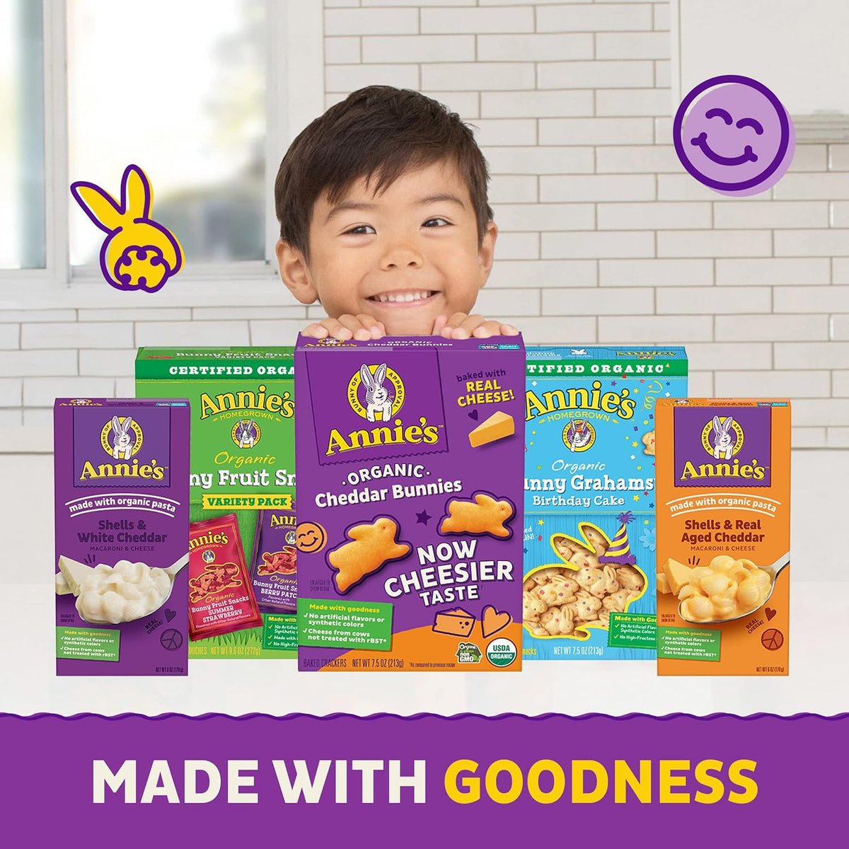 Annie's Cheddar Snack Mix With Assorted Crackers and Pretzels, Made with Real Cheese, 9 oz