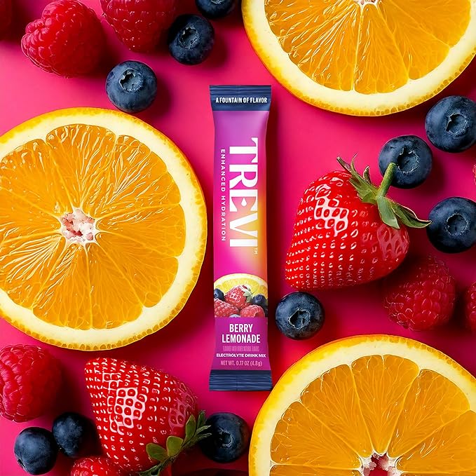 TREVI™ Sugar Free Electrolytes - Drink Mix Hydration Powder Packets - 8 Count - Berry Lemonade