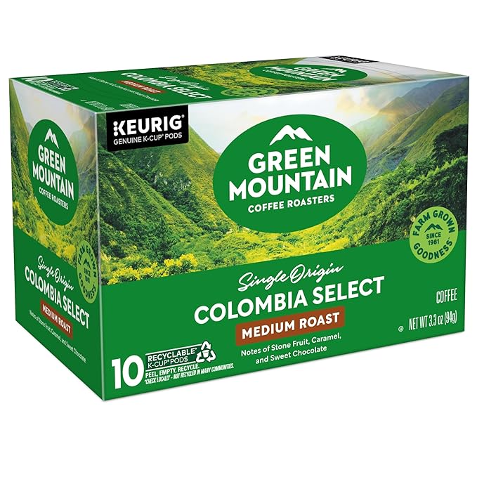 Green Mountain Coffee Roasters Colombia Select, Keurig Single Serve K-Cup Pods, Medium Roast Coffee, 60 Count, (6 Packs of 10)