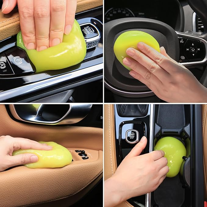 Car Cleaning Gel 160G - Reusable Dust Slime for Car Vents/Keyboard/Console, Interior Cleaner Putty, Easter Gifts for Teen Women Men Stocking Stuffers