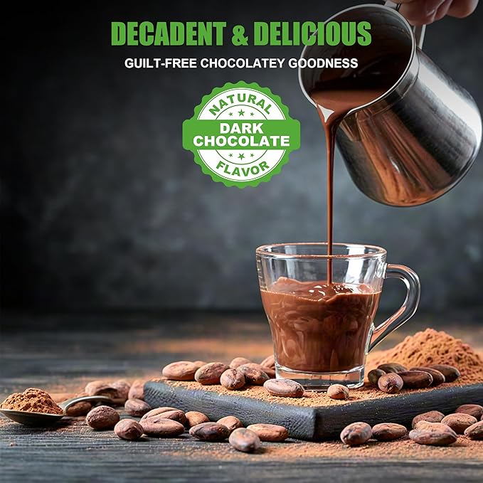 0.5lbs, Pure Organic Cacao Powder 8oz - Unsweetened Dark Cocoa for Baking & Healthy Desserts, Rich Antioxidant Superfood, Vegan, Non-GMO, Gluten-Free, Keto Friendly