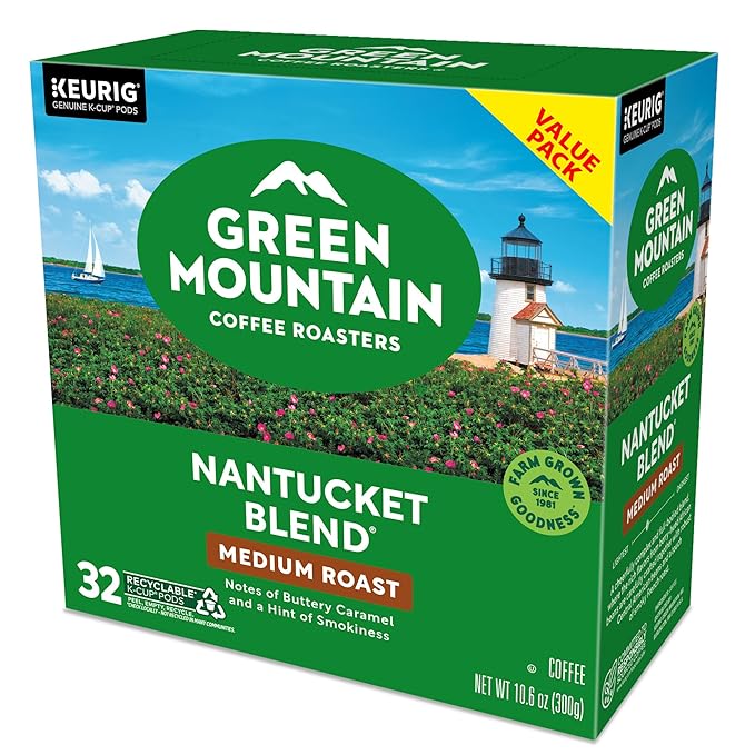 Green Mountain Coffee Roasters Nantucket Blend, Single-Serve Coffee K-Cup Pods, Medium Roast, 32 Count