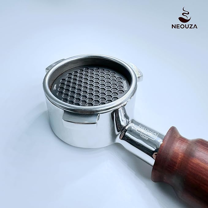 NEOUZA V4 Espresso Puck Screen 0.8mm Thickness Honeycomb Mesh Double Layer Black Protective Coating for Coffee Portafilter Basket (2, Silver, 53mm)