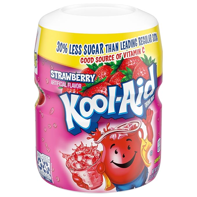 Kool-Aid Sugar-Sweetened Strawberry Artificially Flavored Powdered Soft Drink Mix, 19 oz Canister