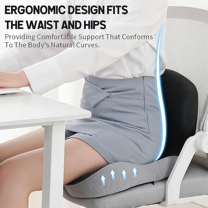 Orthopedic Cushion, 2026 New Orthopedic Cushion for Sciatica, Ergonomic Back Support & Sciatica Relief for Long Drives (Two-Tone)