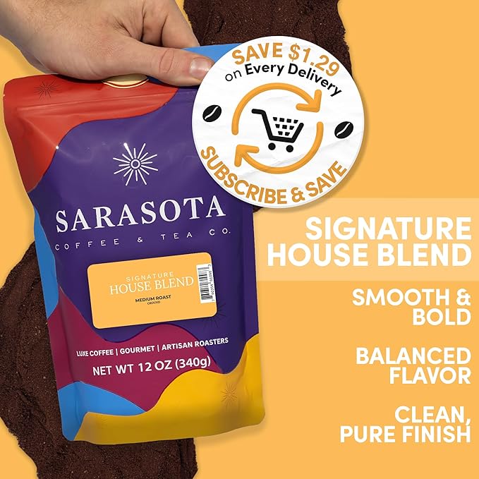 Ground Coffee Breakfast Blend | Medium Roast Coffee | Smooth Low Acid, Mold-Free | Specialty Grade Gourmet Coffee | 12 oz