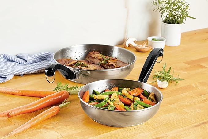 Farberware Classic Series Stainless Steel Frying Pan Set, 8.25-Inch and 10-Inch Skillets