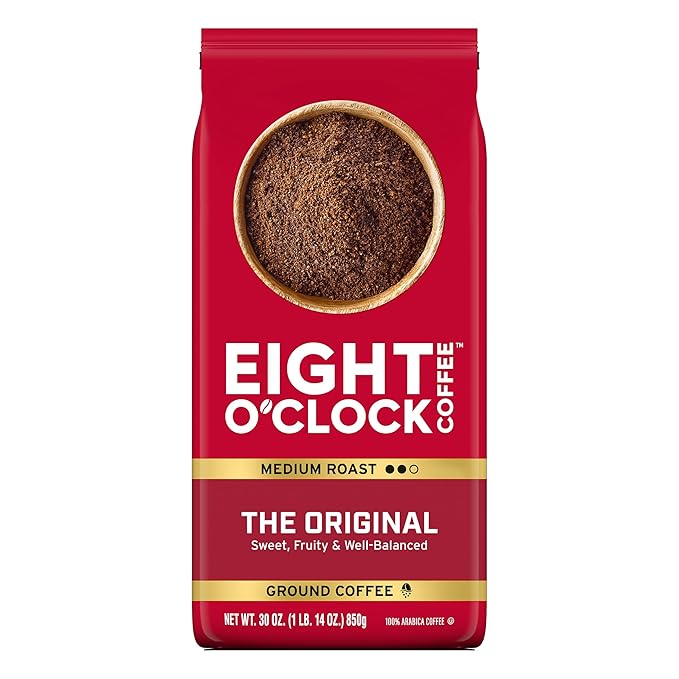Eight O'Clock Coffee The Original, Medium Roast Ground Coffee 100% Arabica, Sweet, Fruity, Well Balanced, 30 Ounce (Pack of 1)